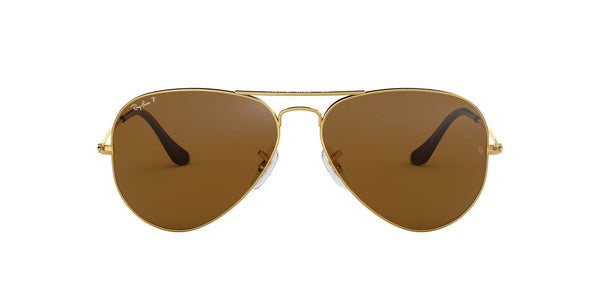 Ray-Ban Unisex RB3025 Classic Polarized Aviator Sunglasses, Gold/Brown Polarized, 58 mm