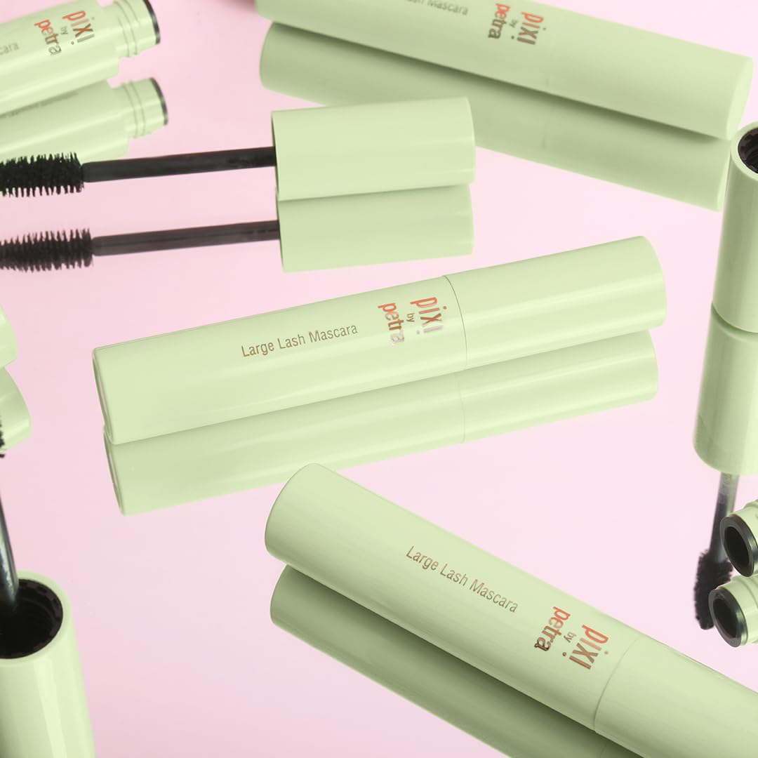 Pixi Large Lash Mascara | Extreme Volume Mascara with Vitamin E, Panthenol & Bamboo | False Lash Effect | Smudge-Proof & Water-Resistant | Ophthalmologist Tested | Best Brown | 0.4 fl oz/ 12ml