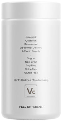 Thumbnail for Codeage Liposomal Vitamin C+ Platinum - 1000 Mg Vitamin C Vitamins, Glutathione, NAC (N Acetyl Cysteine), Resveratrol, CoQ10, Rutin, Elderberry, Quercetin, Rosehip, Citrus Bioflavonoids - 180 Capsules