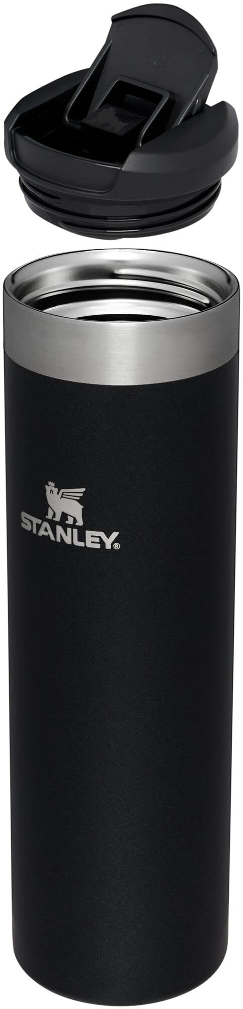 Stanley AeroLight Transit Bottle 20 oz | Locking Drink Through Lid | Leak Resistant Water Bottle or Coffee Travel Mug | Lightweight Insulated Stainless Steel | BPA-Free | Black Glimmer