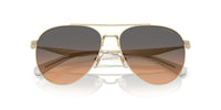 Thumbnail for COACH Women's HC7169 Aviator Sunglasses, Shiny Light Gold/Smokey Peach Gradient, 57 mm