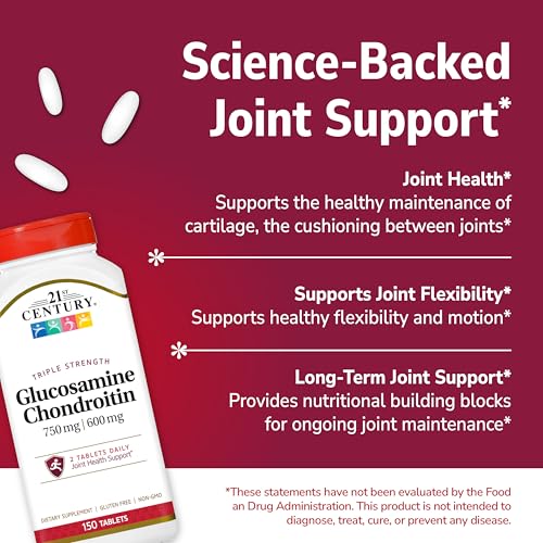 21st Century Glucosamine Chondroitin 750/600mg - Triple Strength, Tablets, 150 Count