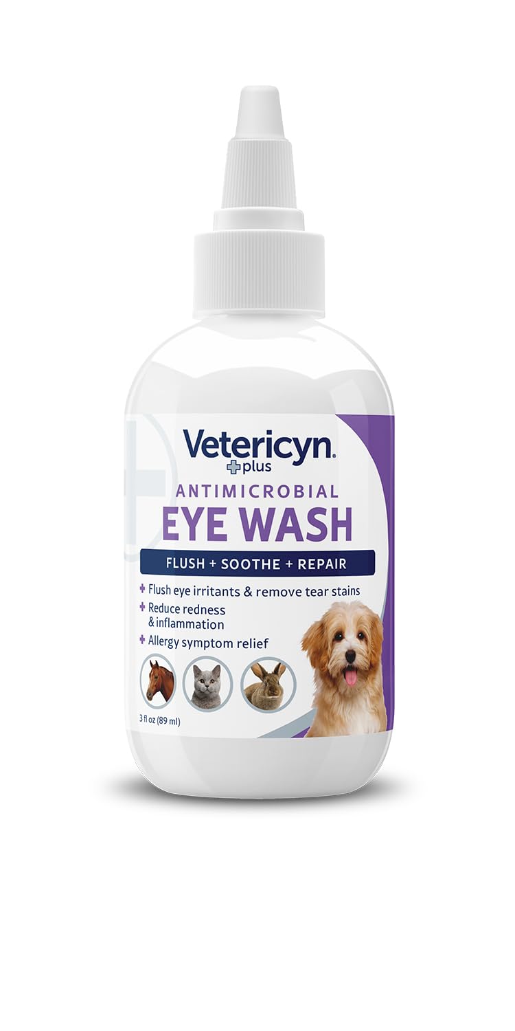 Vetericyn Plus Dog and Cat Eye Care | Flush and Soothe Eye Irritations, Dog Tear Stain Cleaner, Safe for All Animals. (Eye Care Kit)