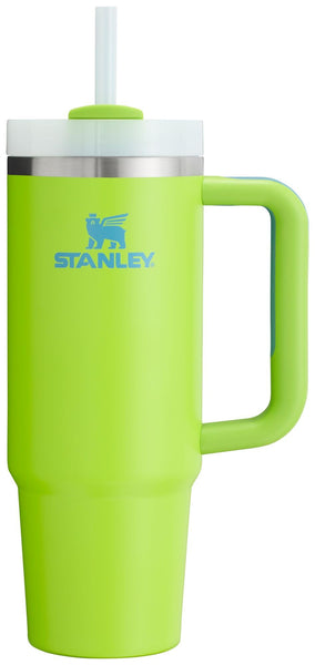 Stanley Quencher H2.0 Tumbler with Handle and Straw 30 oz Flowstate 3-Position Lid Cup Holder Compatible for Travel Insulated Stainless Steel Cup BPA-Free Bright Lime
