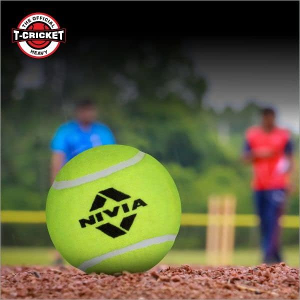 Nivia Heavy Tennis Ball Cricket Ball (Pack of 6), Yellow