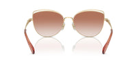 Thumbnail for COACH Women's HC7162 Cat Eye Sunglasses, Shiny Light Gold/Nutmeg/Amber Gradient, 57 mm