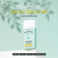 Thumbnail for ETUDE Sunprise Sunscreen Mild Sun Milk SPF 50+ / PA++++ (55ml) | Sebum-free, Non-Sticky, Long Lasting Protection, 100% Mineral Korean Sunscreen for sensitive skin