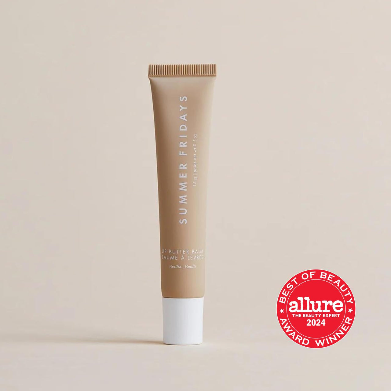 Summer Fridays Lip Butter Balm - Conditioning Lip Mask and Lip Balm for Instant Moisture, Shine and Hydration - Sheer-Tinted, Soothing Lip Care - Vanilla (.5 Oz)