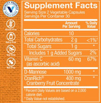 Thumbnail for The Vitamin Shoppe Cranberry with D-Mannose - Urinary Tract & Bladder | with Vitamin C CranRich | 60 Veggie Caps | Women's Health