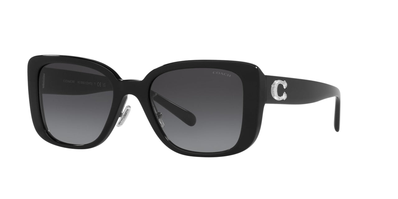 Coach HC8352 Sunglasses, Black/Grey Gradient, 54 mm