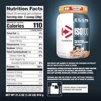 Thumbnail for Dymatize ISO100 Whey Protein Powder Isolate, Cinnamon Cereal, 25g of Protein, 5.5g BCAAs, Less Than 120 Cal., Gluten Free, 1g Fat, 1g Sugar, 2g Carb (20 Servings)