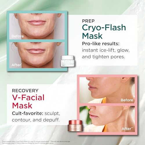 CLARINS Cryo-Flash Face Mask | Visible Lift Effect in 10 Minutes* | Visibly Minimizes Pores | Boosts Radiance | Pro Like Results | All Skin Types | 2.5 Fluid Ounces
