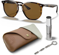 Thumbnail for Ray-Ban RB4306 POLARIZED Square-Round Shaped Sunglasses for Men & Women – Includes Official Rayban Eyewear Kit – Ideal Formal & Casual Wear Sunglasses – B-15 Brown Lens