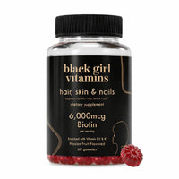 Thumbnail for Black Girl Vitamins - Hair, Skin, and Nails Gummies with Biotin (6000 mcg), Zinc, Gelatin Free, Vitamin A, and Vitamin E - Gluten-Free. Made in The USA (Passion Fruit, 60 Count) 30 Day Supply