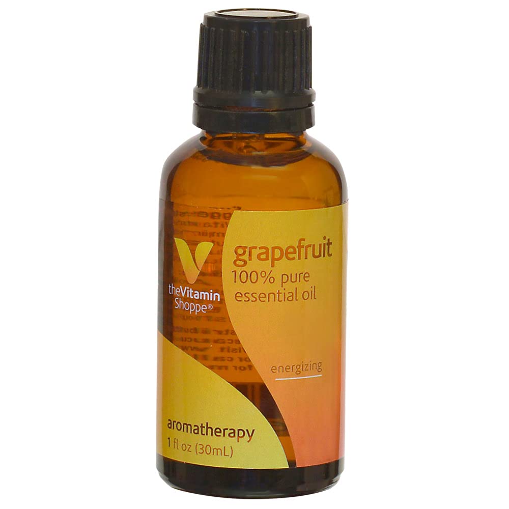 The Vitamin Shoppe Essential Oil Grapefruit, 100 Pure Essential Oil (1 Fluid Ounces Oil)