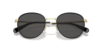 Thumbnail for COACH Men's HC7163 Round Sunglasses, Shiny Light Gold/Black/Grey Solid, 52 mm