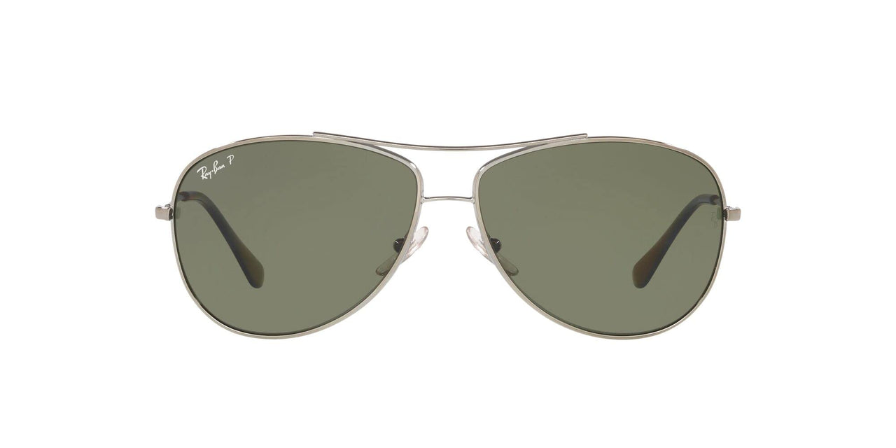 Ray-Ban RB3293 Metal Aviator Sunglasses, Gunmetal/Polarized Green, 63 mm