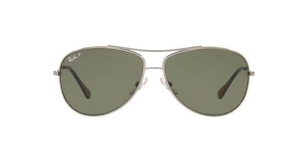 Ray-Ban RB3293 Metal Aviator Sunglasses, Gunmetal/Polarized Green, 63 mm