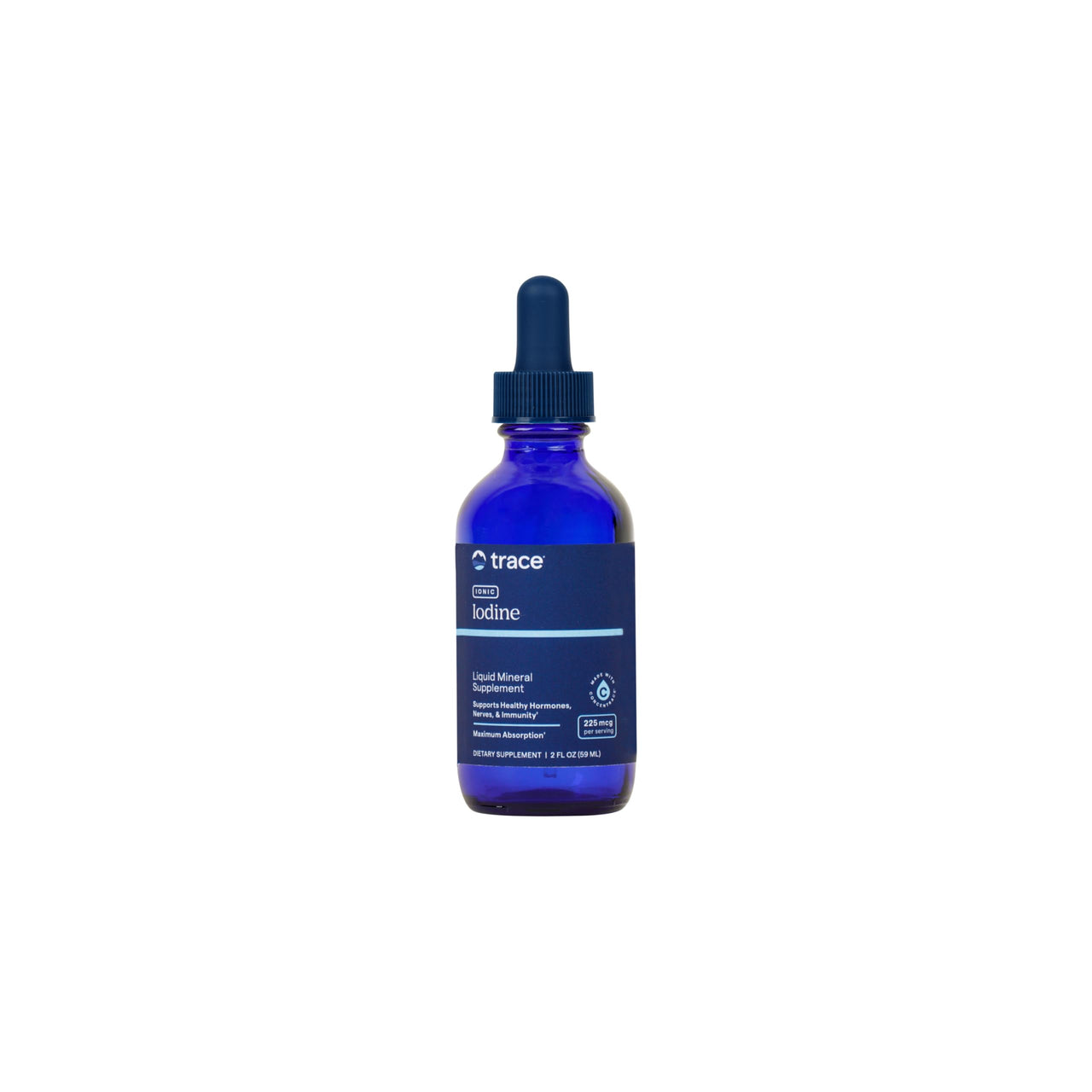 Trace Minerals Ionic Iodine 225 mcg - Gel Supplement to Support Immune System & Thyroid Health - Iodine Drops with Magnesium - Supports Healthy Nervous System - 2 fl oz (295 Servings)