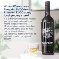 Thumbnail for Blueprint by Bryan Johnson Olive Oil – Snake Oil- High Polyphenol Extra Virgin Olive Oil (400+ mg/kg) – Cold Pressed, Early Harvest, First Cold Press EVOO – Keto, Paleo, Non-GMO – 750ml Glass Bottle