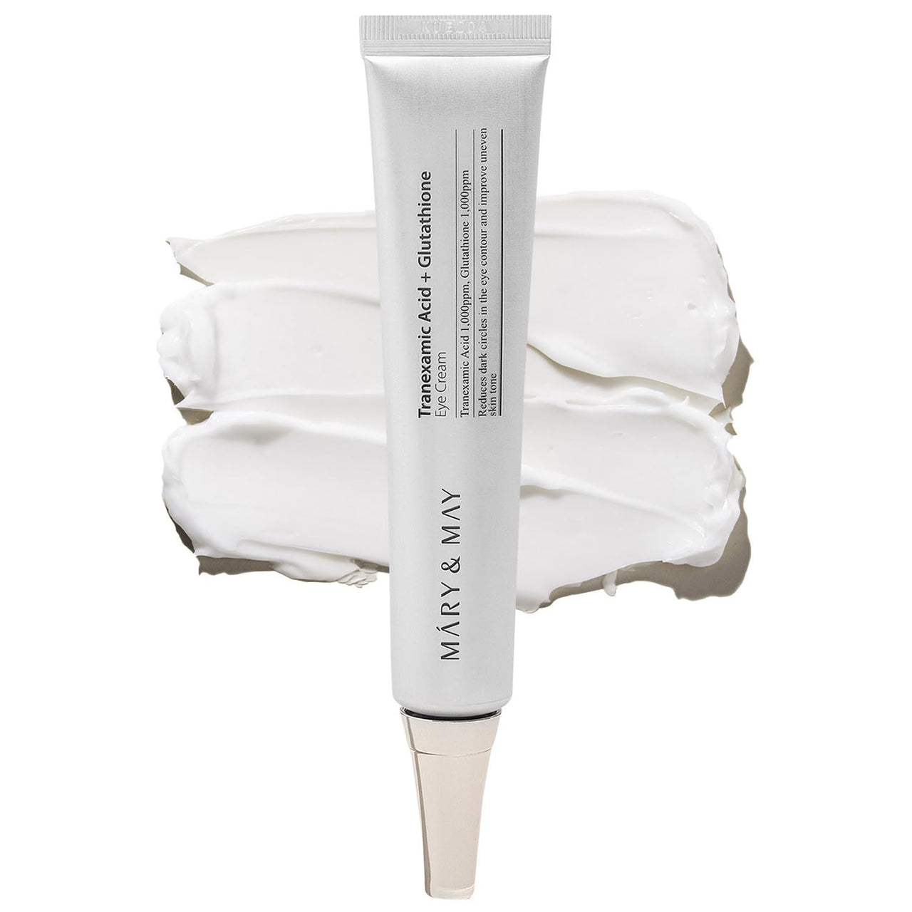 Mary&May Tranexamic Acid + Glutathione Eye Cream (30ml) - Korean Skincare for Dark Circles & Uneven tone - Fragrance-Free Under Eye Cream for Dark Spots & Hyperpigmentation 1.01oz.