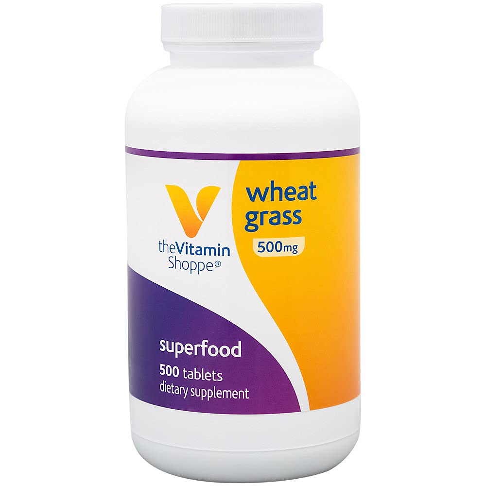 The Vitamin Shoppe Wheat Grass 500MG, Superfood, High in Antioxidant, Supports a Healthy Metabolism (500 Tablets)