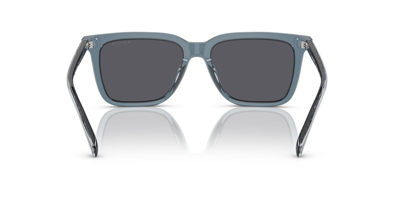 Coach HC8385U Universal Fit Sunglasses, Transparent Blue/Blue Solid, 54 mm