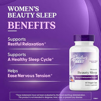 Thumbnail for Doctor's Best Womens Beauty Sleep with Magnesium, Theanine, Melatonin, Sleep & Relaxation Support, Non-GMO, Gluten Free, Soy Free, Vegan 60 Veggie Caps