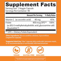 Thumbnail for Doctor's Best Fully Active Folate with Quatrefolic400 mcg, Healthy Mood, Memory, Circulation, Well-Being, 90 VC