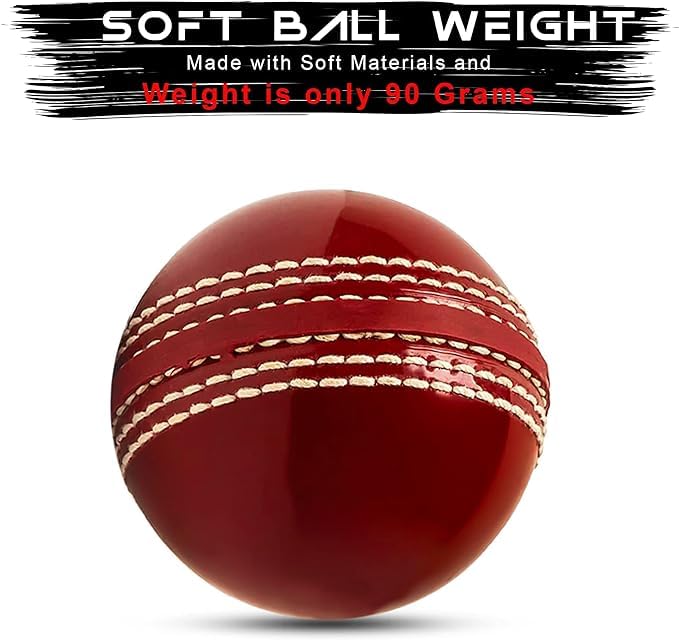 Cricket Balls for Training, Coaching, Practice & Excellent Bounce Skills Soft Foam Rubber Cricket Ball with Durable Traditional Seams Stitched for All Age Players (Red)