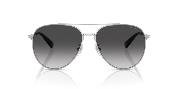 COACH Sunglasses HC 7169 90013C Shiny Silver/Grey Gradient Polyamide Standard