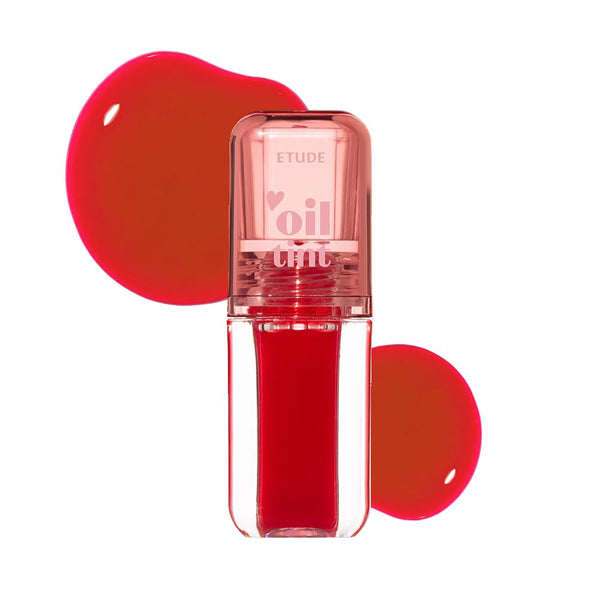 ETUDE Dear Darling Oil Tint #4 Sweet Apple 4g | High Moisturizing and Strong Hydrating Lip Oil/Lip Gloss | Smooth and Moist Lips | Non-Sticky Lip Oil Tint For Dry Lips | K-beauty