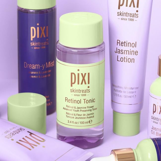 Pixi Retinol Tonic, Smoothing & Firming Facial Toner, Enhanced with Peptides to Boost Collagen Production, Alcohol-Free Daily Rejuvenating Toner, 100ml/ 3.4 fl oz