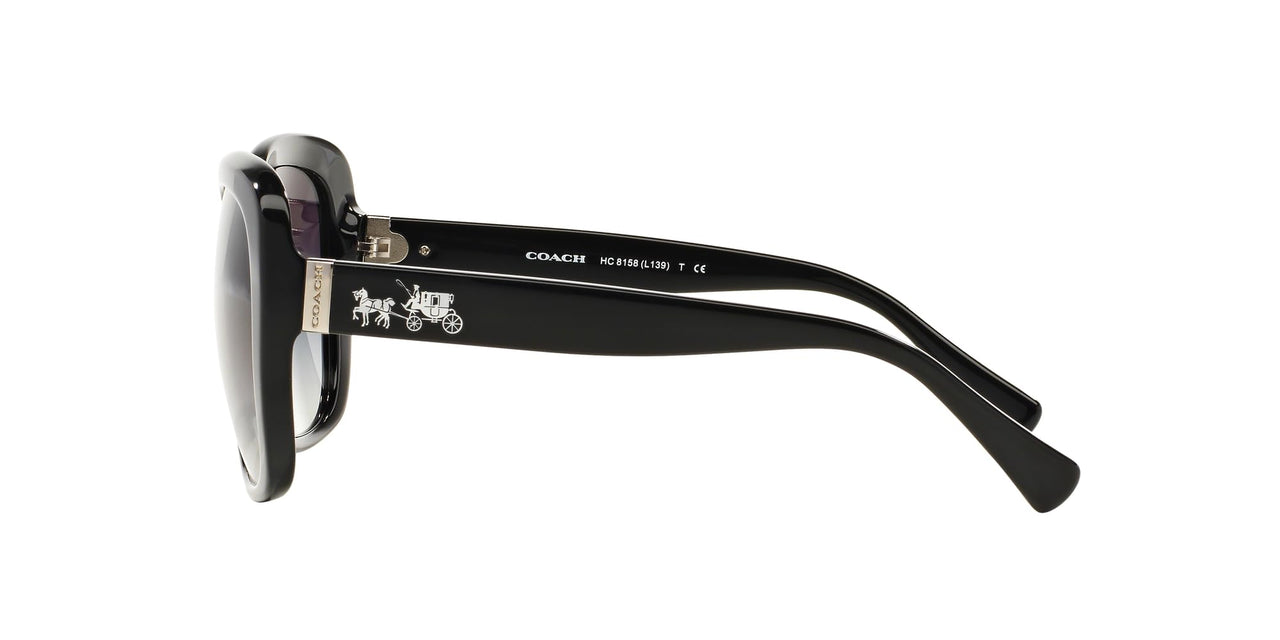 Coach HC8158 Sunglasses, Black/Grey Gradient, 58 mm