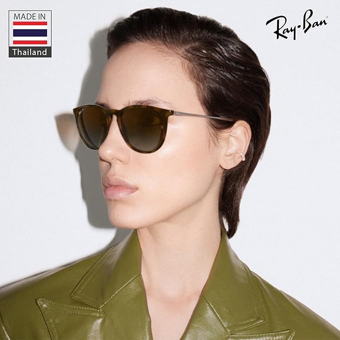 Ray-Ban RB4171 ERIKA CLASSIC Phantos Shaped Non-Polarized Sunglasses for Women – Includes Official RAYBAN Eyewear Kit – Ideal Formal & Casual Wear Sunglasses – Pink Gradient Brown Lens
