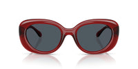Thumbnail for COACH Women's HC8391U Sculpted C Hardware Universal Fit Oval Sunglasses, Milky Merlot/Grey Solid, 53 mm