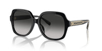 Thumbnail for COACH Women's HC8395F Low Bridge Fit Square Sunglasses, Black/Grey Gradient, 56 mm