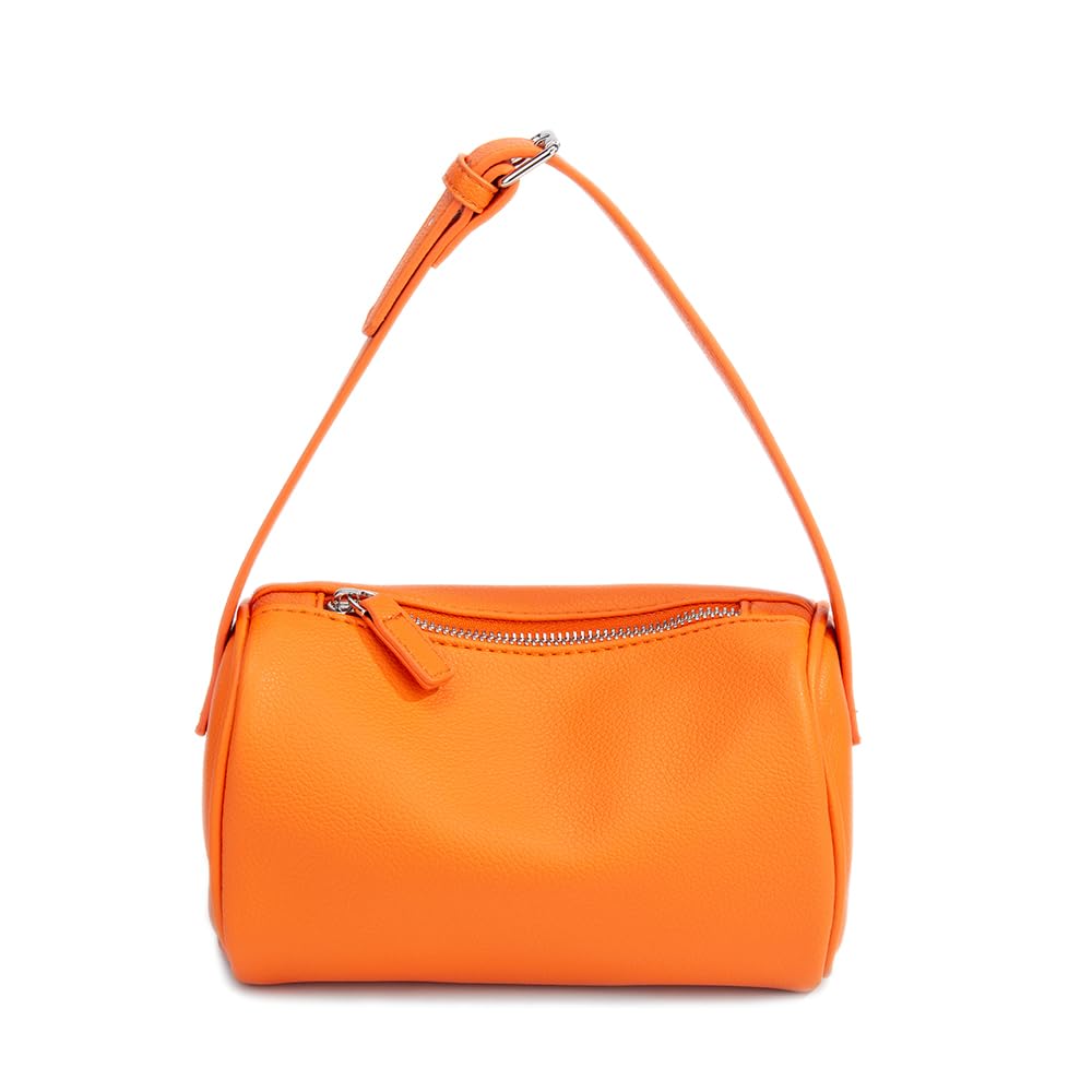Covelin Small Women's Shoulder Bag - Minimalist & Stylish Top-Handbag with Lychee Leather Orange