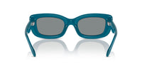 Thumbnail for COACH Women's HC8390U Sculpted C Hardware Universal Fit Rectangular Sunglasses, Milky Ocean Blue/Blue Mirrored, 51 mm