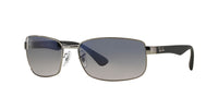 Thumbnail for Ray-Ban RB3478 Rectangular Sunglasses, Gunmetal Frame/Blue Polarized Lens, 60 mm