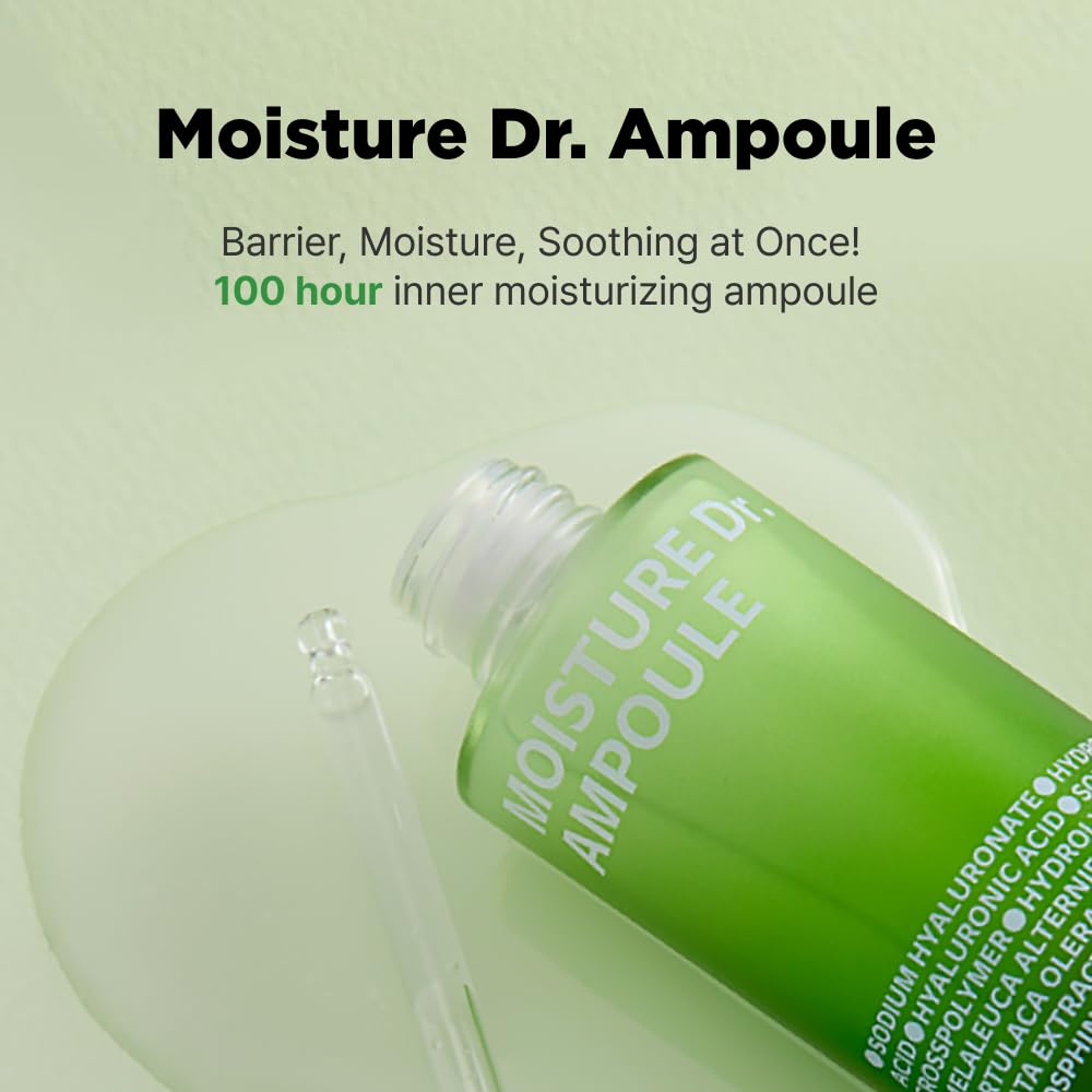 ISOI Moisture Dr. Ampoule 40ml (1.35 fl.oz) | Hydrating Soothing Daily Facial Serum for Dry and Sensitive Skin with Tea Tree Ceramide, Hyaluronic Acid | Skin Barrier Repair | Korean Skincare