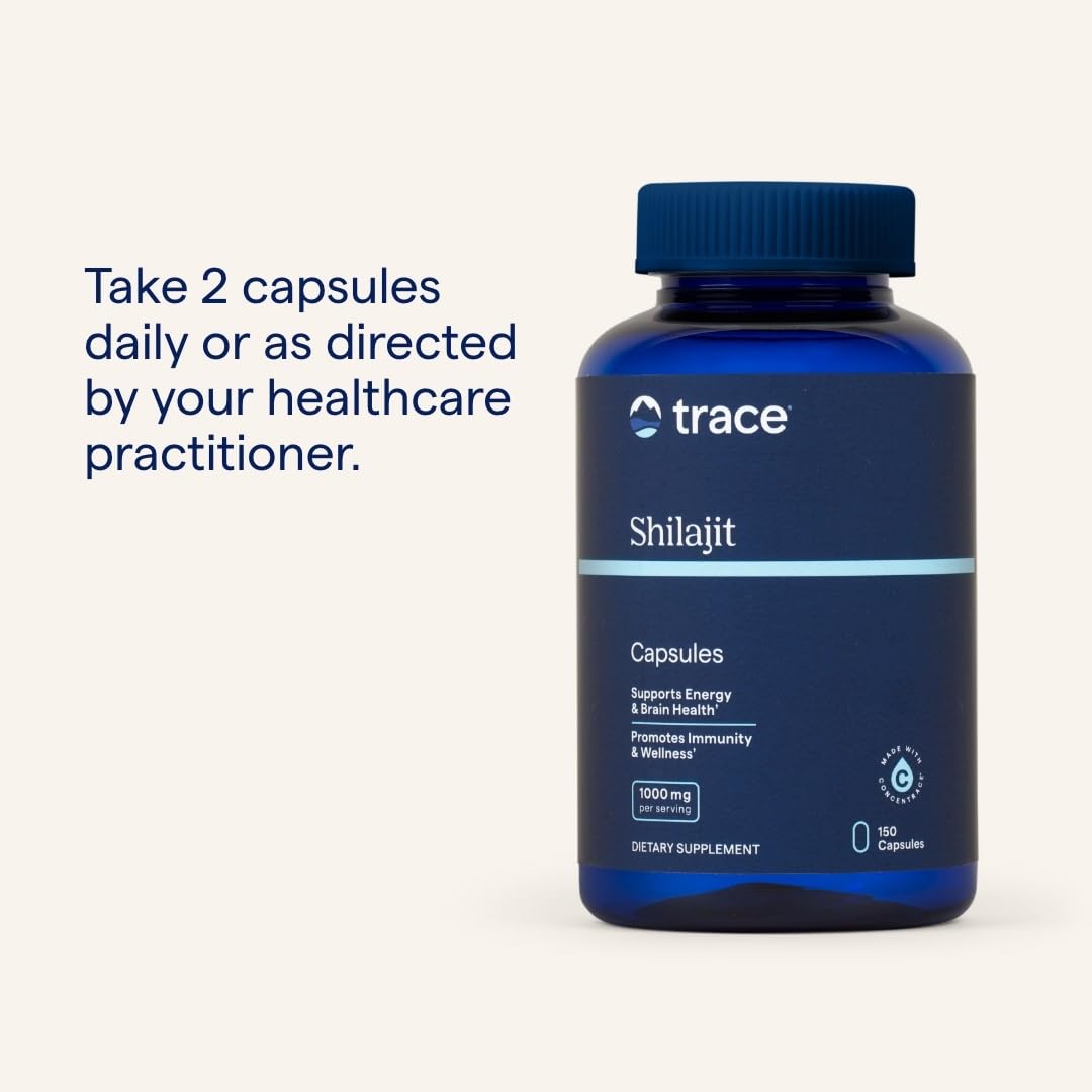 Trace Minerals Shilajit Capsules - Shilajit Supplement for Daily Wellness - Immunity Support - Energy, Brain Health & Digestion Support - 150 Count (75 Servings)