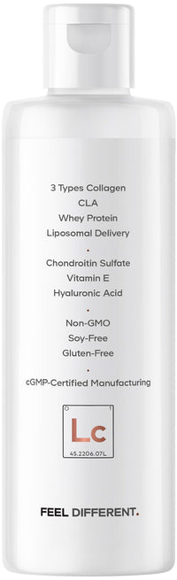 Thumbnail for Codeage Liquid Collagen Supplement Chocolate Flavor, Beauty Trim & Glow Liposomal Collagen Peptides, CLA Conjugated Linoleic Acid, Hyaluronic Acid, Vitamin E, Hydrolyzed, Non-GMO, 15.22 fl oz