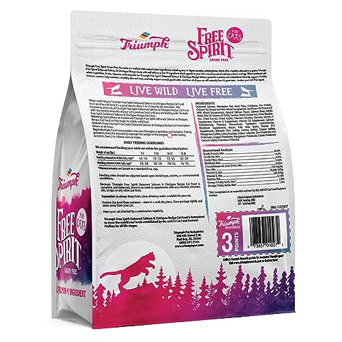 Triumph Free Spirit Deboned Salmon & Chickpea Recipe Dry Cat Food, 3lb.