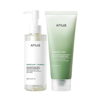 Thumbnail for Anua Double Cleanser Duo for Facial Cleansing : Heartleaf Pore Control Cleansing Oil & Heartleaf Quercetinol Pore Deep Cleansing Foam for Double Cleansing, Korean Skincare