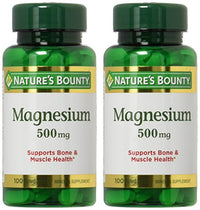 Thumbnail for Nature's Bounty Magnesium 500mg, 100 Count, Pack of 2