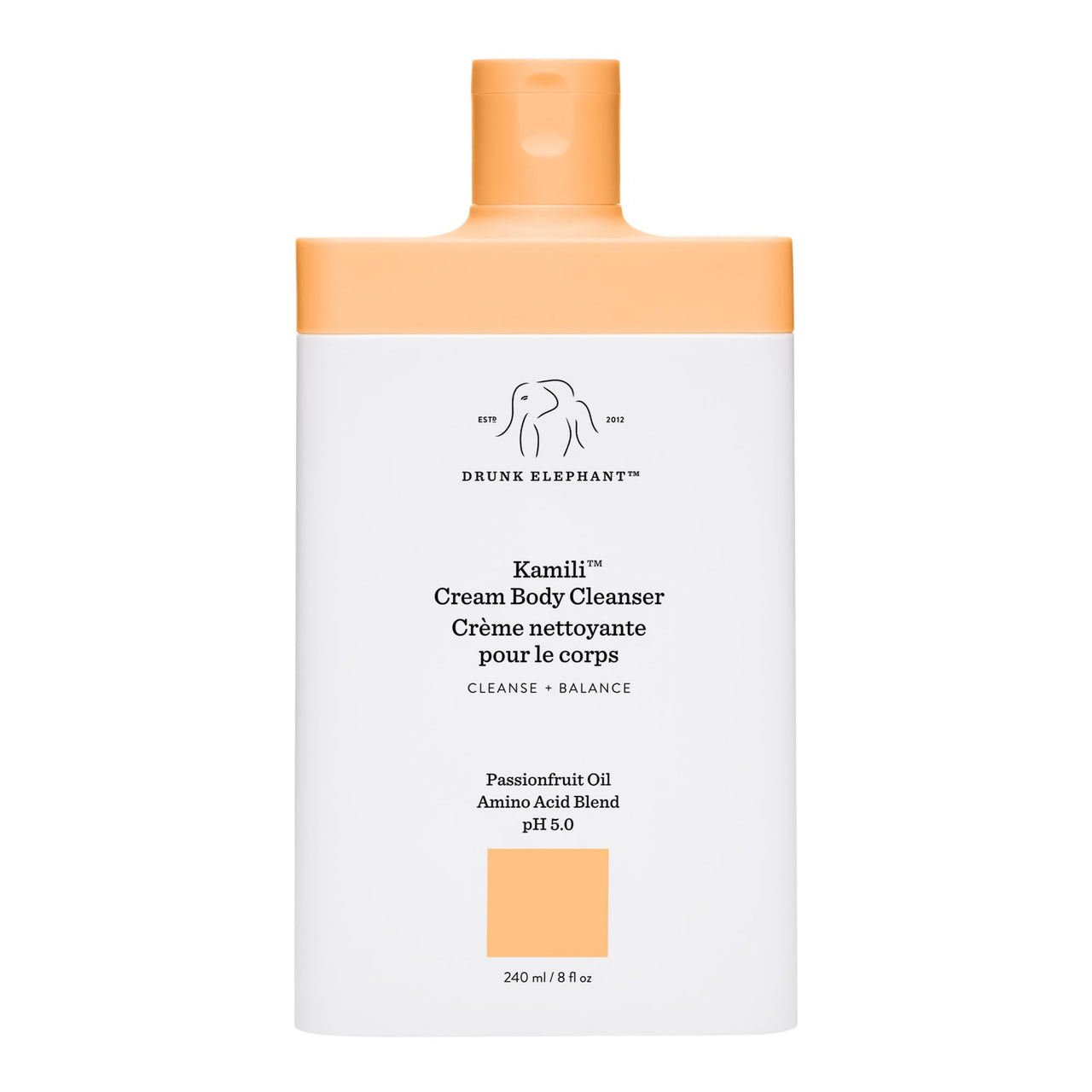 Drunk Elephant Kamili Cream Body Cleanser - 240 ml/8 fl oz - Sulfate-Free Body Wash - Clean Clinical Skincare - Cruelty-Free - Free of Essential Oils, Silicones, and SLS