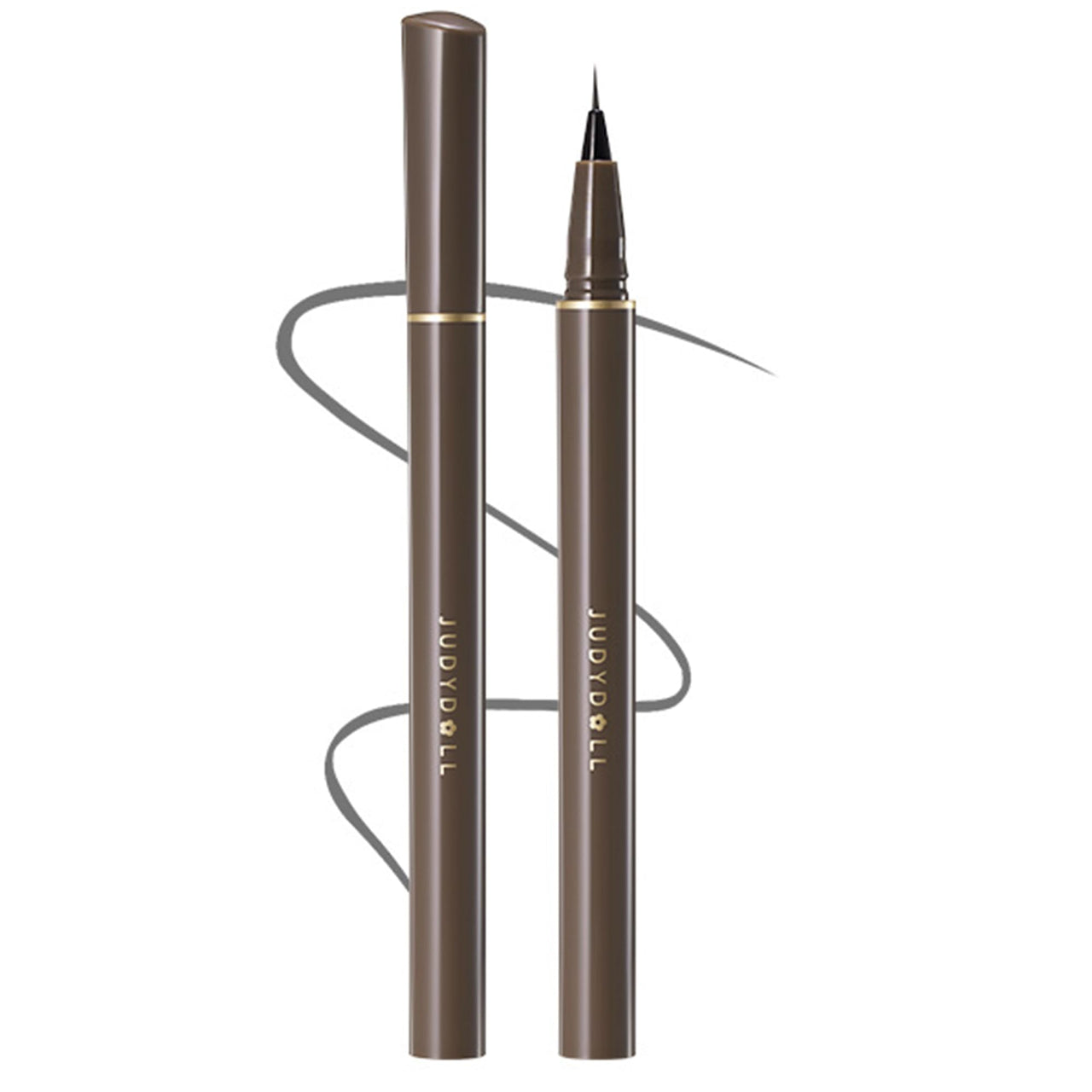 Judy Doll Liquid Eyeliner, Ultra Fine Liquid Eyeliner Waterproof with Smooth Strong Fibres, Smudge-proof, Longwearing, Smooth Eye Liners with Ultra-Fine Tip (#06 Dark Tea Upgrade)