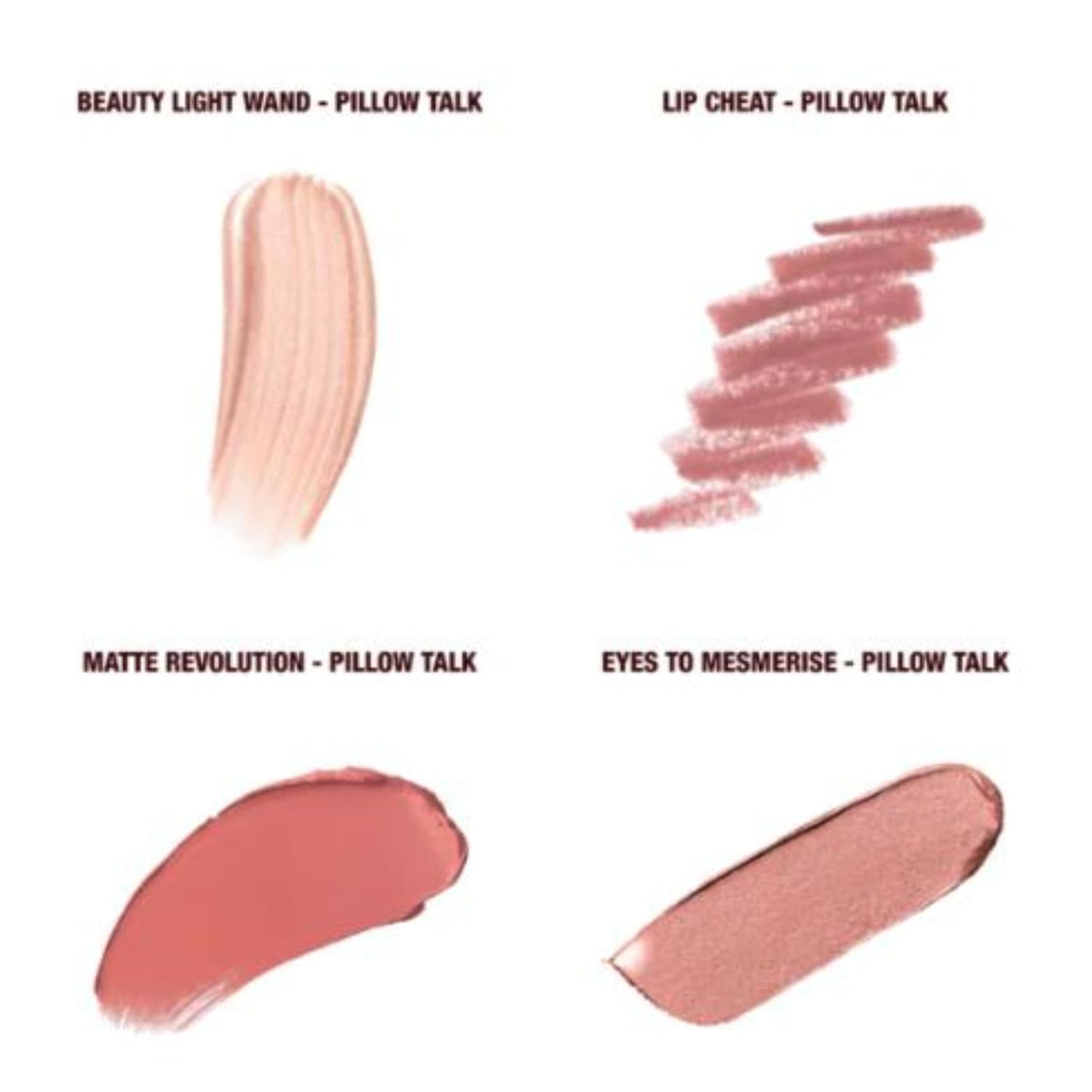 Charlotte Tilbury Limited Edition Pillow Talk Icons On The Go 4 Piece Makeup Kit - Mini Highlight, Mini Lip Liner, Lipstick, Full Size Eye Shadow