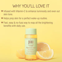 Thumbnail for Pixi Vitamin-C Tonic,Brightening & Soothing Facial Toner, Boost Skin Luminosity, Infused with Vitamin-C & Ferulic Acid, Alcohol Free Daily Toner, 100ml / 3.4fl oz Travel Size Skin Care